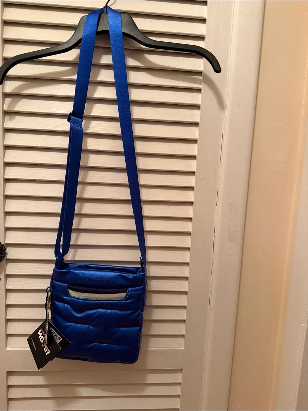 Hedgren Royal Blue Quilted Crossbody Bag unisex